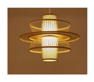 Lampe led suspendue en bambou naturel, fait à la main, idéal pour un Bar, produit exportation - Product Image 2