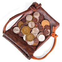 Sac en cuir artificiel, ensemble de pièces de monnaie en métal avec Design personnalisé et disponible en couleur