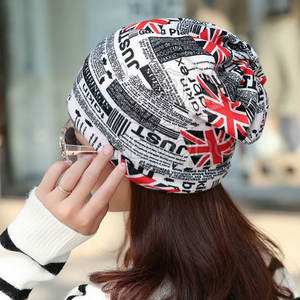 Bonnet extensible pour l'hiver, accessoire pour femmes, lettre imprimée, couvre-chef à Crochet, chapeau d'hiver - Product Image 2