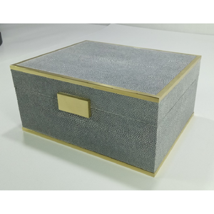 DAPHOCO Vietnam Origin 0.24x0.19x0.1 Brass Border Lock MDF Shagreen Velvet Faux Shagreen Resin Jewellery <b>Box</b> Liner <b>Gift</b> <b>Box</b> - Product Image 4