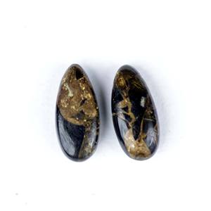 Turquoise Noir Mohave Cuivre Huître Cabochon Forme Mixte Pierres Précieuses Lâches - Product Image 6