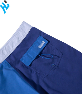 Shorts de plage pour hommes, à couleur contrastée, impression numérique, uni, teinture, poche, personnalisé, séchage rapide, été, 2020 - Product Image 3