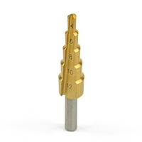 Foret étagé HSS à queue triangulaire, revêtement titane, 4-12 mm, pour perçage de métaux