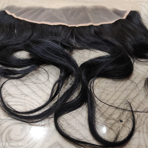 Pieza Frontal de encaje HD de grado 12A de alta calidad, pelo Remy suave transparente para patillas de pelo indio de encaje suizo incluidas - Product Image 1
