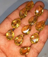 MANGALMAY CORPORATION Pierre précieuse semi-précieuse naturelle de citrine facettée de haute qualité, traitement thermique, effet de jeu de couleurs et d'étincelles