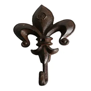 Customized Shape Brown Cast Iron Hook Standard Design Solid Iron Wall Mounted Hook From Best Supplier In India