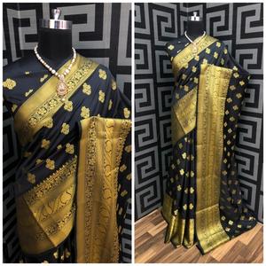 Vêtements ethniques Fabrication en gros Surat Sana Travail de broderie en soie Hot Fix Travail de diamant Saree avec chemisier Pièce Vêtements à bas prix - Product Image 5