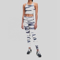 Ensemble de sport élégant pour femmes : Legging côtelé taille mi-haute respirant et antibactérien et brassière de sport – 2 pièces