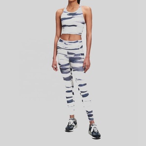 Conjunto Deportivo de Yoga para Mujer, 2 Piezas, Leggings Acanalados de Cintura Media, Transpirables y Antibacterianos, con Bra Deportivo - Product Image 4