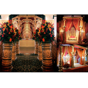 Impresionante Mandap de Boda Dev Pillar, Mandap de Boda Maharani India, Decoración de Mandaps Devdas, Mandap de Fibra para Bodas del Sur de Asia, EE. UU. - Product Image 1