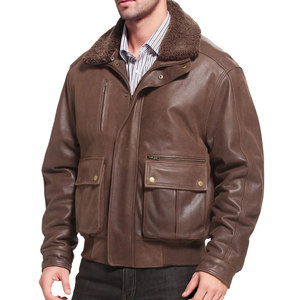 Veste bomber d'aviateur en toile et cuir personnalisée pour l'hiver, respirante et à séchage rapide pour hommes - Product Image 3