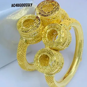 elegant Gold Plated Jewelry Bangle With Ring