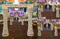 Piliers de Mandap de Mariage en FRP – Nouveauté, Légers, Personnalisables, Décoration d'Événements de Mariage Indien Moderne en Fibre Artistique, Conception Personnalisée pour