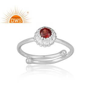 Natural <b>Garnet</b> Gemstone <b>Ring</b> Jewelry Wholesaler Solid 925 <b>Silver</b> Stackable Women's <b>Ring</b> Jewelry Manufacturer - Product Image 2