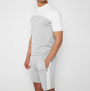 2022 nouveau Custom Design Made Été Confortable Couleur Bloc Chemise Et Short Ensemble Coton de Course Hommes Courte Twin-Set ensembles 2 pièce - Product Image 1