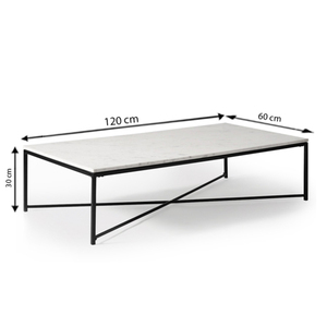 Modern Black Powder Coated Steel <b>Coffee</b> <b>Table</b> with Elegant <b>Marble</b> Top Home Office Furniture for Living Room Bedroom Side <b>Table</b> - Product Image 3