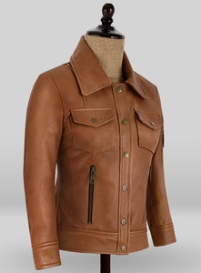 Veste de motard pour hommes, en cuir brossé avec fermeture éclair, disponibles dans toutes les couleurs de cuir, nouvelle collection - Product Image 2