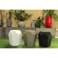 Mesa Auxiliar/Mesa de Esquina de Hormigón para Exteriores, Ligera, Duradera, de Diseño Geométrico Tradicional, Impermeable, para Uso en Hoteles