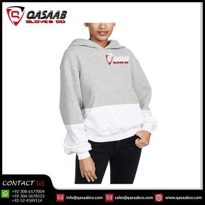 Sweat à capuche en coton patchwork gris-blanc pour femmes Sweat à capuche surdimensionné pour entraînement Gym respirant et pas cher pour l'été hiver - Product Image 3