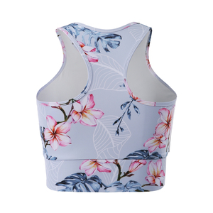เสื้อชั้นในกีฬาสำหรับผู้หญิงแบบซัพพอร์ตสูง รับผลิตแบบ OEM แบรนด์ตามสั่ง ผ้ายืดสแปนเด็กซ์/โพลีเอสเตอร์ แผ่นรองหน้าอกถอดได้ ตกแต่งด้วยผ้าตาข่าย พิมพ์ลายดิจิทัล ขายส่ง - Product Image 3
