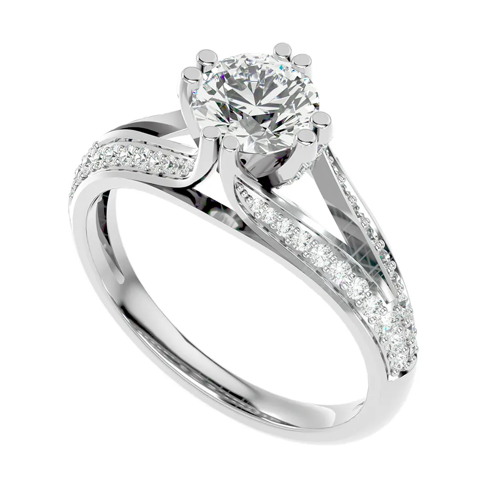 Rikhava Diamonds New Solitaire Ring Original Diamonds With 10K White Gold Metal Purity