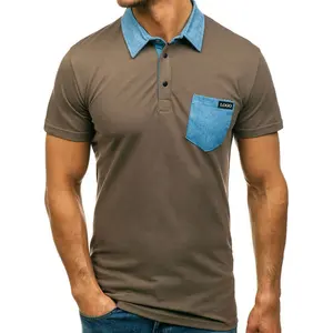Algodón suave de calidad superior para hombres para polos, patrón sólido antiarrugas, camisa deportiva de Golf, bolsillo frontal, estilo de moda informal - Product Image 1