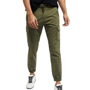 Pantalones cargo de algodón 100 con parte delantera plana y ajuste cónico de diseño propio para hombre a precio al por mayor - Product Image 1