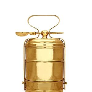 Lonchera de Cobre y Latón de Alta Calidad con Cuchara, Recipiente para Almacenar Alimentos con Acabado Dorado Pulido y Conservación de Frescura - Product Image 2