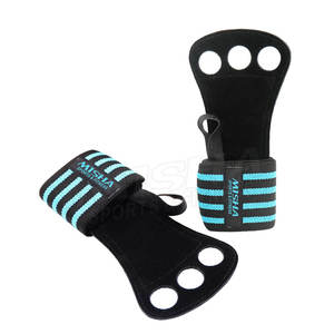 Guante de levantamiento de pesas para ejercicio en el gimnasio, empuñaduras de mano de 3 agujeros con logotipo personalizado - Product Image 1