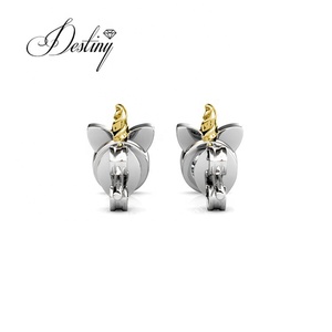 <span class=keywords><strong>Orecchini</strong></span> a Perno con Unicorno Cartoon Carino, Impreziositi con Cristalli <span class=keywords><strong>Swarovski</strong></span>, Gioielli Ipoallergenici Daisini per Bambine - Product Image 5
