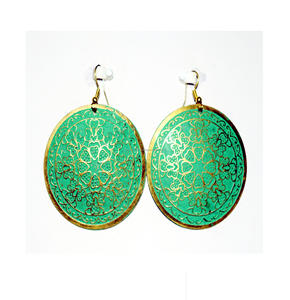 2025เคนยาโบราณ Gingko ใบภาพวาดแบบชนบทห่วงชนเผ่าทองแดงสีเขียวประดับเสื้อลำลองเครื่องประดับ - Product Image 2