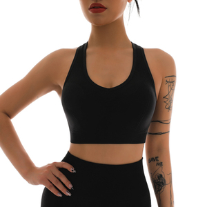 Haute qualité femmes Sexy course Yoga sport soutiens-gorge impression personnalisée XL XS Polyester/coton vêtements de sport respirant léger ensembles - Product Image 4