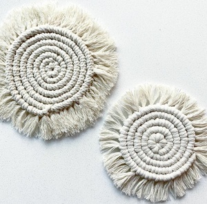 Cotton Braid Coaster Handmade Fashion Macrame Non-slip <b>Cup</b> <b>Mat</b> - Product Image 1