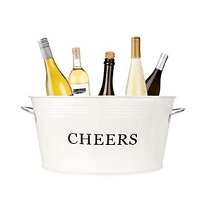 อ่างอาบน้ำรูปไข่สีน้ำตาลเข้มที่น่าตื่นตาตื่นใจขวดไวน์ชุบสังกะสี - Product Image 2