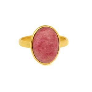 Anillo de Plata de Ley 925 hecho a mano, hermosa forma ovalada natural, bisel de Rodocrosita rosa, joyería fina chapada en oro de 18 quilates para fiestas - Product Image 1