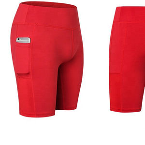 Pantalones cortos de motorista de entrenamiento con logotipo personalizado para mujer, ropa de fitness de poliéster Spandex, nuevo diseño con material de algodón - Product Image 2