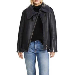 Vestes en cuir de mouton pour femmes, style hiver, vente en gros OEM, nouveau modèle, grandes tailles, respirantes, imperméables, écologiques, personnalisables - Product Image 3