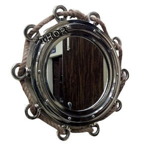 กระจกโต๊ะเครื่องแป้งทรงกลมทรงกลมขนาดใหญ่พร้อมโครงเหล็กสำหรับห้องน้ำทางเข้าห้องนอนห้องนั่งเล่น - Product Image 1