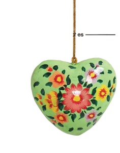 Corazones colgantes para decoración del Día de San Valentín, hechos por artisians de Cachemira, máquina de papel cachemir - Product Image 6