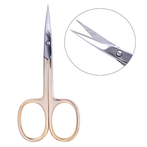 Manche Demi-or Extra Sharp Taille 3.5 Ciseaux à cuticules pour ongles durables Ciseaux de beauté incurvés à finition polie miroir - Product Image 1