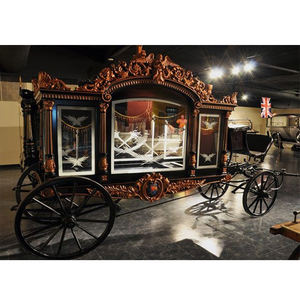 Carriage funéraire du roi couvert de verre victorien Brisbane Black Horse Drawn Hearse/Carriage Victorian Glass Covered King Funeral - Product Image 1