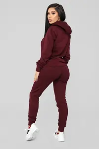 เสื้อกันหนาวมีฮู้ดสำหรับผู้หญิงผ้าฝ้ายสีพื้นลำลองสำหรับฤดูหนาวขนาดพลัสไซส์ - Product Image 4