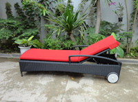 Chaise longue moderne en polyrotin avec structure en aluminium résistante aux intempéries pour l'extérieur, avec coussin, idéale pour les parcs, les plages, les villas et les hôtels – Fabrication vietnamienne
