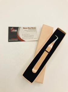 Pinzas de extensión de pestañas de volumen de bota delgada profesional de 90 grados personalizadas Punta puntiaguda de acero inoxidable sostenible Etiqueta privada - Product Image 4