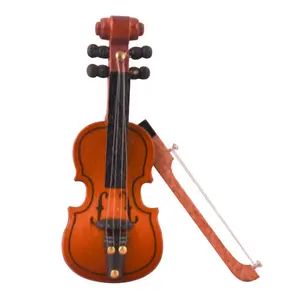 Winzige handgemachte Violine Spielzeug Miniatur Musik instrumente Sammlung Holz Mini Geige
