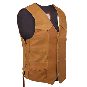 Gilet en cuir personnalisé pour homme / Gilet de motard en cuir véritable pour homme - Product Image 6
