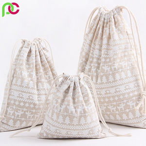 Sac à cordon en toile de coton biologique imprimé avec logo personnalisé Pochette cadeau écologique pour bougie, savon et bijoux - Product Image 6