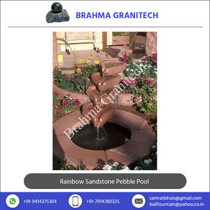 Fontaine d'eau en galets de grès arc-en-ciel Brahma Granitech, modèle artisanal en pierre, galets de grès arc-en-ciel - Product Image 3