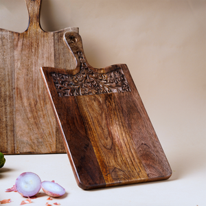 Planche à découper en acacia de haute qualité avec motif de grain de bois et ensemble de couteaux pour une utilisation en cuisine, design écologique - Product Image 1