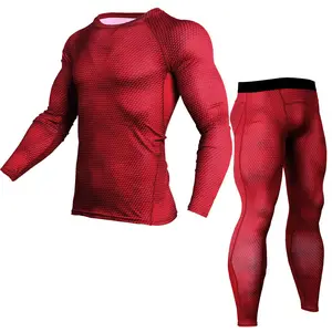 2023 Hot Selling Heren Yoga Sets Spandex Ondergoed Set Sport Tie Dye Lange Compressie Pakken Voor Gym Fitness Uv-Bescherming